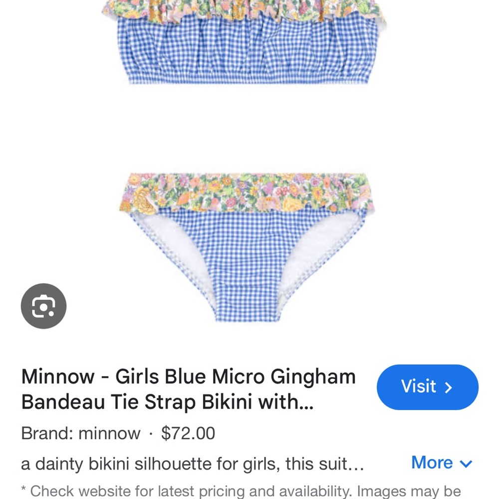 Minnow Girls Blue Gingham Bikini Set and matching Diaper Cover